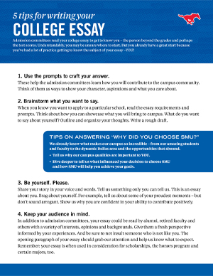 Five tips for writing your college essay